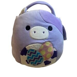 Squishmallows Bubba the Cow Plush Easter Basket Purple 12" NEW